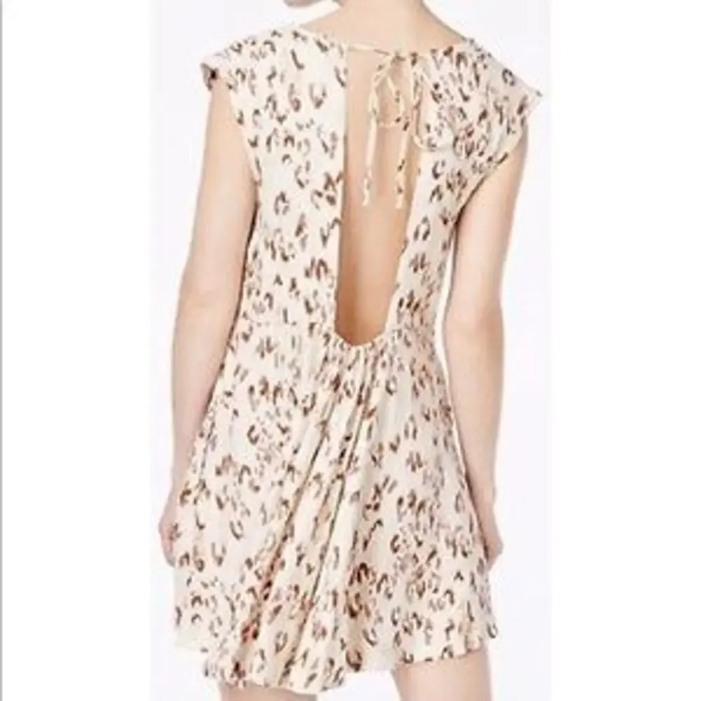 Free People Fake Love Flowy Printed Exposed Back Mini Dress Medium